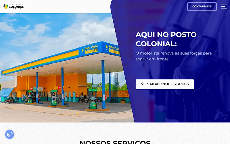 Site desenvolvido para Posto Colonial