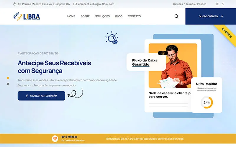 Site desenvolvido para Libra