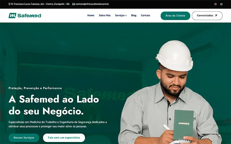 Site desenvolvido para Safemed